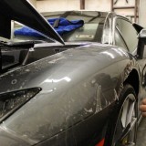 Clear bra installation on Lamborghini fender